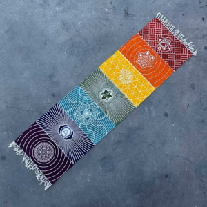 Tapis de Yoga 100% Coton - 60x200cm - 7 Chakras