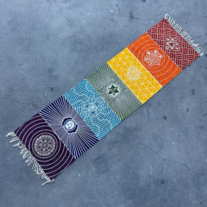 Tapis de Yoga 100% Coton - 60x200cm - 7 Chakras