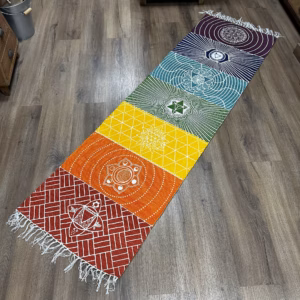 Tapis de Yoga 100% Coton - 60x200cm - 7 Chakras