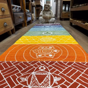 Tapis de Yoga 100% Coton - 60x200cm - 7 Chakras