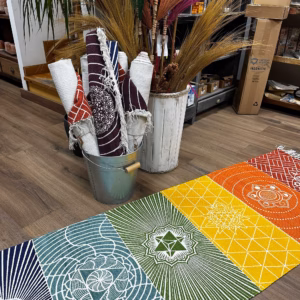 Tapis de Yoga 100% Coton - 60x200cm - 7 Chakras