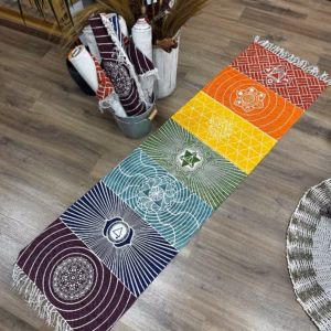 Tapis de Yoga 100% Coton - 60x200cm - 7 Chakras