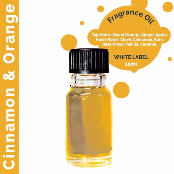 Kanel - og Appelsin Duftolie 10ml - Uden Mærkning