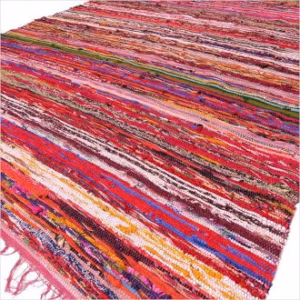 Alfombra de Trapo de Lujo de 150x90cm - Rojo