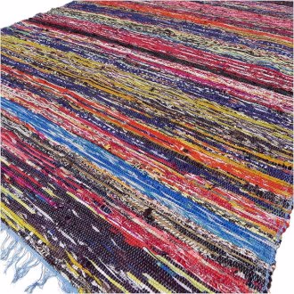 Indiase Recycled Tapijt - Blauw - 153x90cm