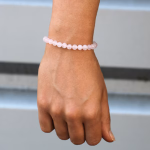 18K Gold Plated Gemstone Bordeaux String Bracelet - Rose Quartz