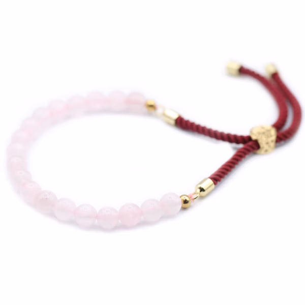 18K Gullbelagt Armbånd med Bordeaux - Steiner - Rosenkvarts