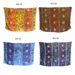 1x Bali Celtic Sarongs - Lucky Coins - 4 Assorted Colours