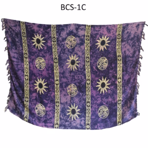 1x Bali Celtic Sarongs - Sun Symbols (4 Assorted Colours)