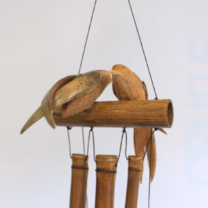 Carillons à Vent Sauvages 2 Oiseaux en Noix de Coco