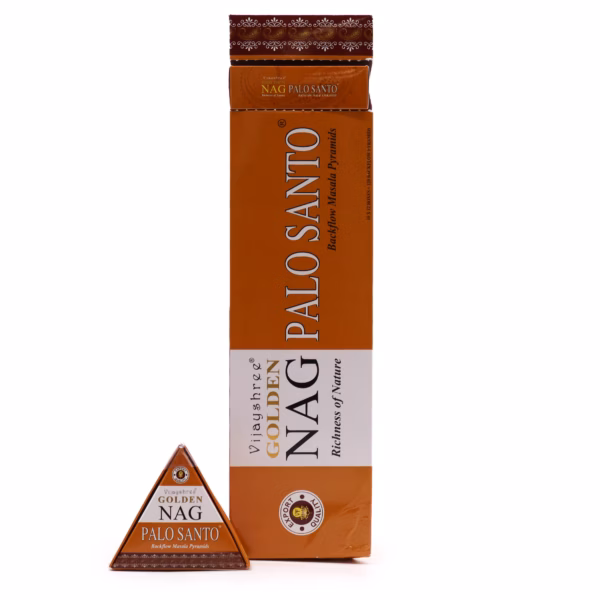 Jumbo Golden Nag - Palo Santo Back Flow Incense Cones - 42g