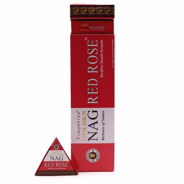 Jumbo Golden Nag - Rode Roos Achterwaartse Wierookkegels - 42g