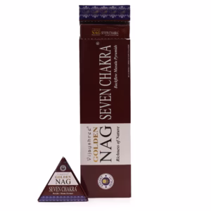 Jumbo Golden Nag - Seven Chakra Back Flow Incense Cones - 42g