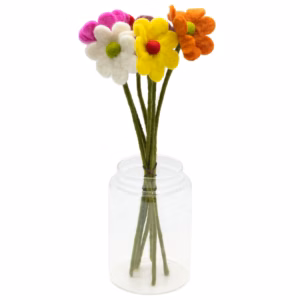 Fleurs en Feutrine - Marguerite - Couleurs Assorties