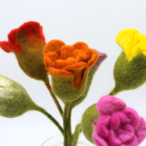 Fleurs en Feutrine - Roses - Couleurs Assorties