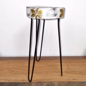 Soporte para Plantas de Madera de Albasia - Blanqueado