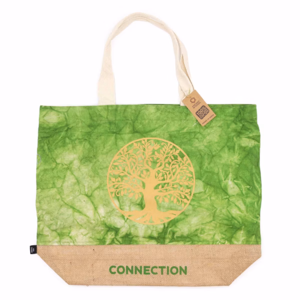 Ganz Natürliche Tasche - Green Stonewash - Lebensbaum - Verbindung