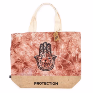 Ganz Natürliche Tasche - Terrakotta Stonewash - Hamsa - Schutz