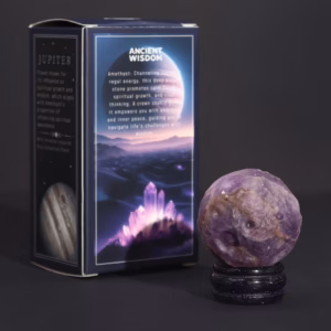 Ametyst - Planet auf Einem Sola - Goldstone - Ständer - 40mm - Ständer 30x15mm
