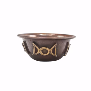 Ritualskål i Antik Kobber med Tredobbelt Måne 8x4cm