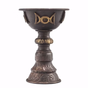 Ritualbæger i Antik Kobber med Tredobbelt Måne 8x13cm