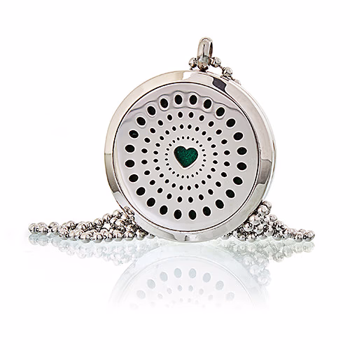 Halskjede / Halssmykke med Aromaterapi - Diamanthjerte 30mm
