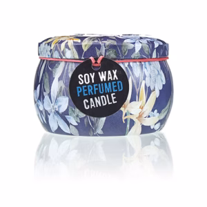 Sojawas Kaars in Decoratief Blik - Thee & Roos - 120gr