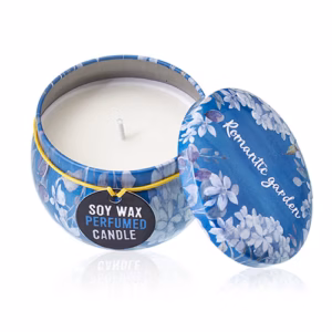 Velas Artisticas de Hojalata - Jardín Romántico - Té y Rosa