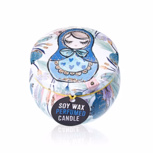 Velas Artisticas de Hojalata - Muñecas Rusas - Muñeca Azul