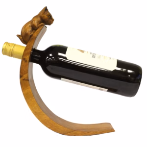 Porte Bouteilles en Bois de Suar Chat