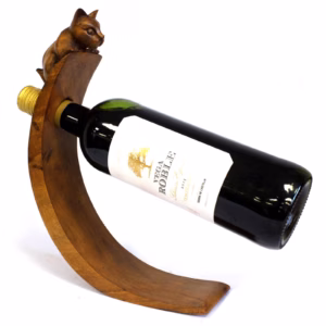 Porte Bouteilles en Bois de Suar Chat