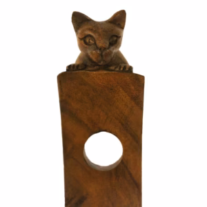 Porte Bouteilles en Bois de Suar Chat