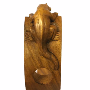 Porte Bouteilles en Bois de Suar Gecko