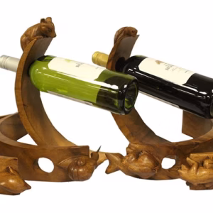 Porte Bouteilles en Bois de Suar Souris