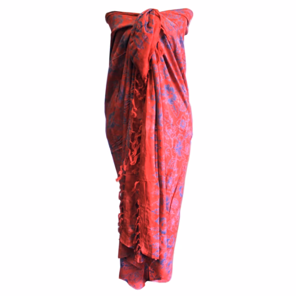 Sarong med Bali Block Print - Tropical (4 Assorterede Farver)