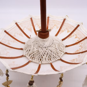 Bali Home Decor Parasol - Doek - Gouden Decor - 40cm