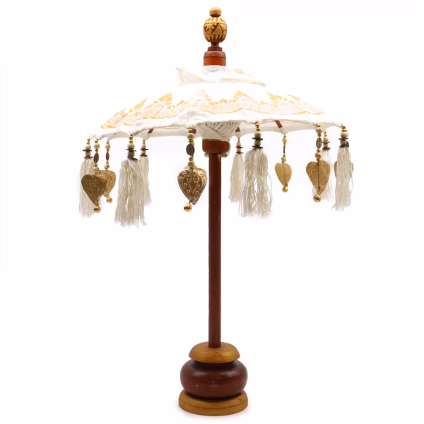 Bali Home Decor Parasol - Doek - Gouden Decor - 40cm