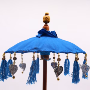 Sombrilla de Bali Decoracion de Hogar - Algodon - Azul - 40cm
