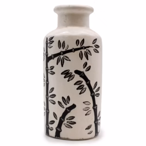 Lige Vase med Bambusmotiv - Naturlig
