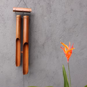 Campanilla de Bambú - Acabado Natural - 4 Tubos Grandes