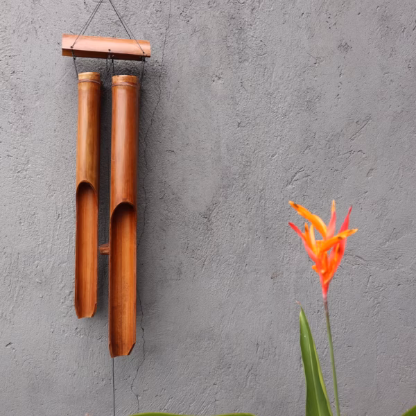 Campanilla de Bambú - Acabado Natural - 4 Tubos Grandes