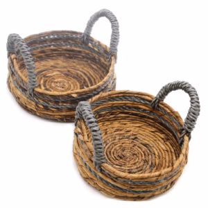 Bananenblad & Abu - Abu Raffia Mand - Set van 2