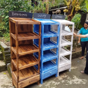 Houten Display Unit voor Bruisballen 5 Planken - Bruin