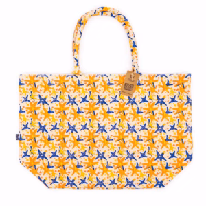 Große, Helle Tasche - Abstrakter Seestern