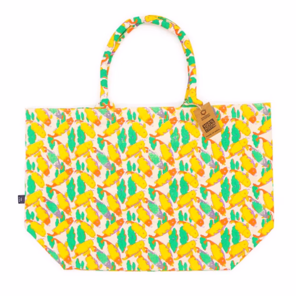 Helle Tasche - Kojote - Karpfen - Groß