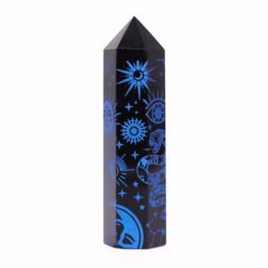 Spisser av Svart Obsidian (ca. 60 - 70g 9cm) - Mystic Story - Midnattsblå