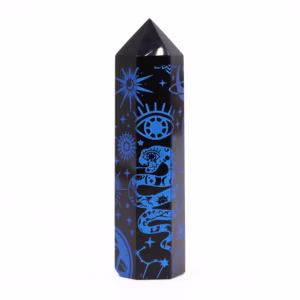 Spisser av Svart Obsidian (ca. 60 - 70g 9cm) - Mystic Story - Midnattsblå