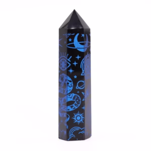 Spisser av Svart Obsidian (ca. 60 - 70g 9cm) - Mystic Story - Midnattsblå