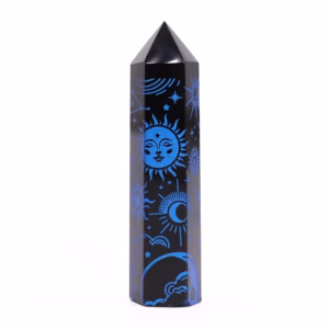 Spisser av Svart Obsidian (ca. 60 - 70g 9cm) - Mystic Story - Midnattsblå