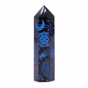 Spisser av Svart Obsidian (ca. 60 - 70g 9cm) - Mystic Story - Midnattsblå